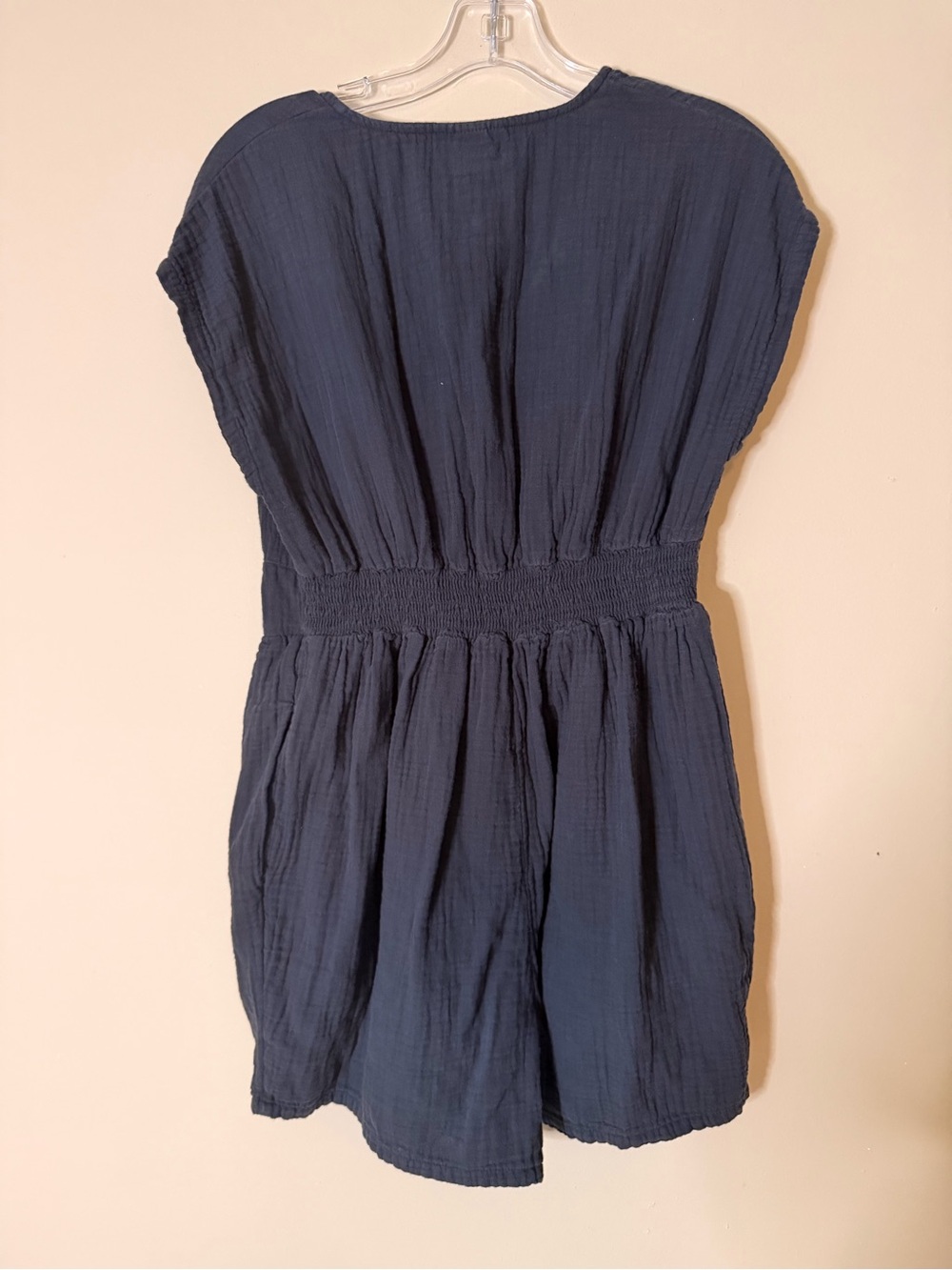 Universal Thread Navy Button-Front Short Romper - Picture 2 of 4